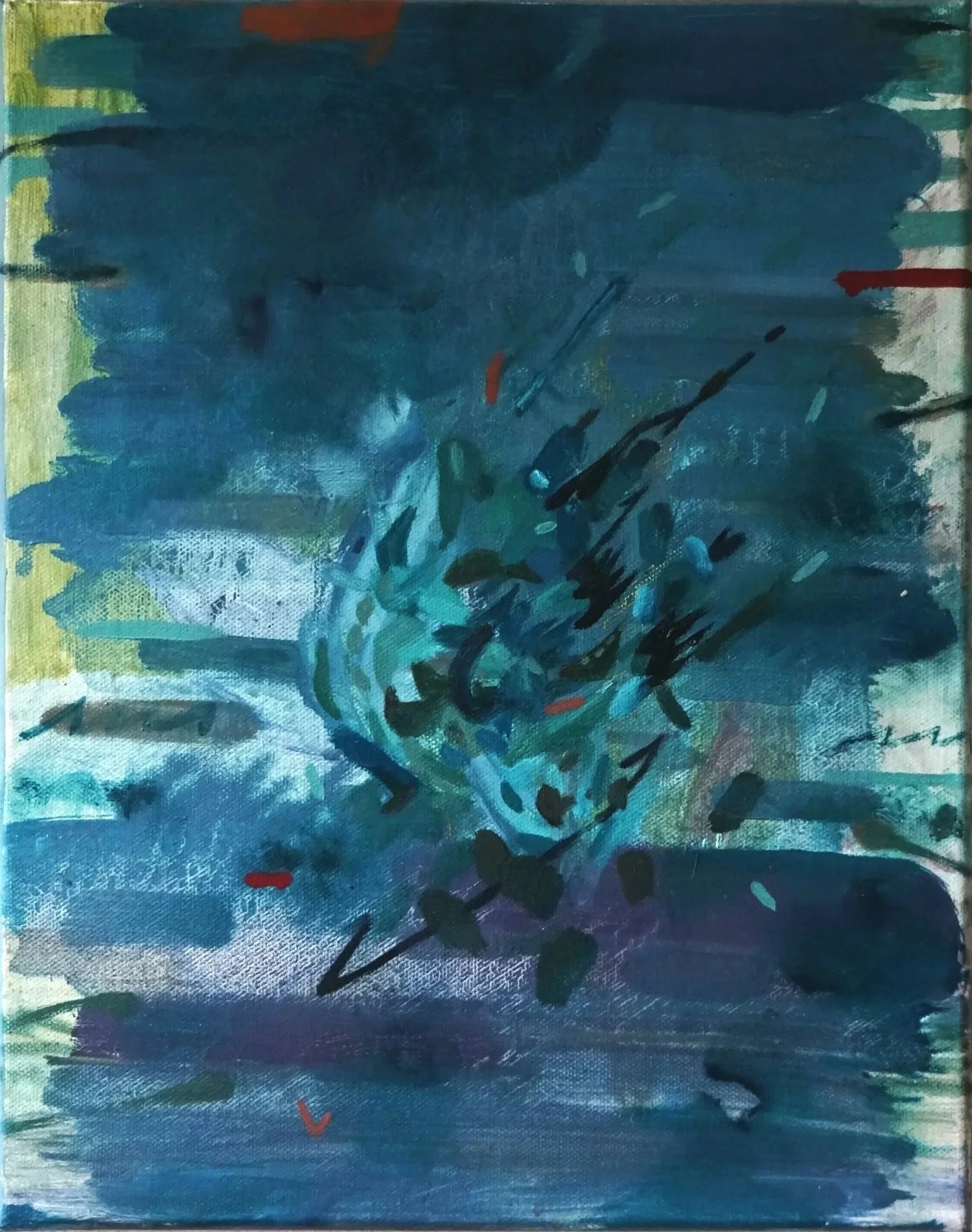 "Between the Past Second and the Next": oil painting